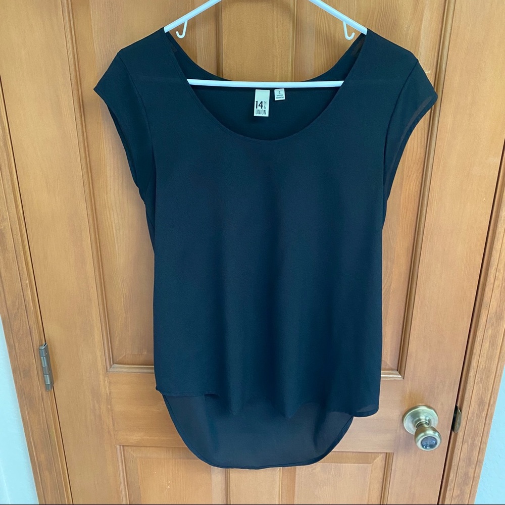 14th & Union Tops | Black Short Sleeve Blouse